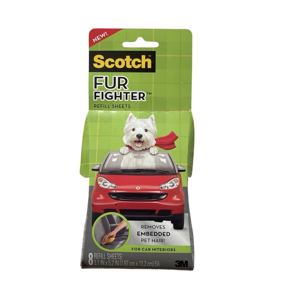 SCOTCH Fur Fighter Refill 8 Sheets Car Interior Pet Hair Fur Remover Discontinue